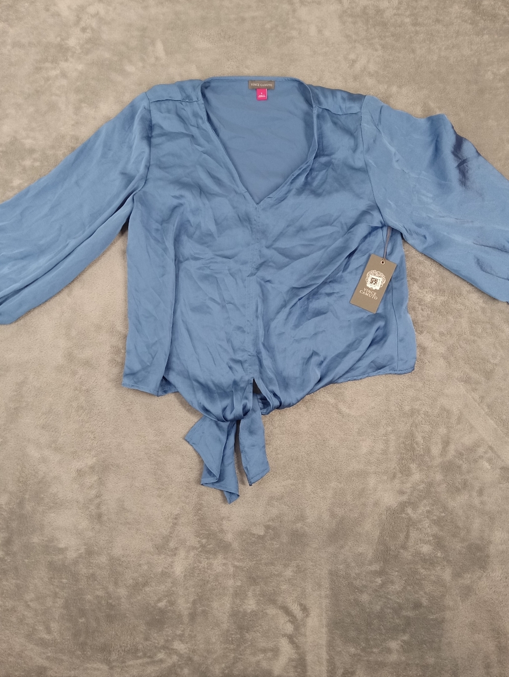 Vince Camuto Women's Tie-Front Top Blue Size S NWT